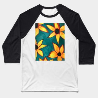 Sunflower pattern Baseball T-Shirt